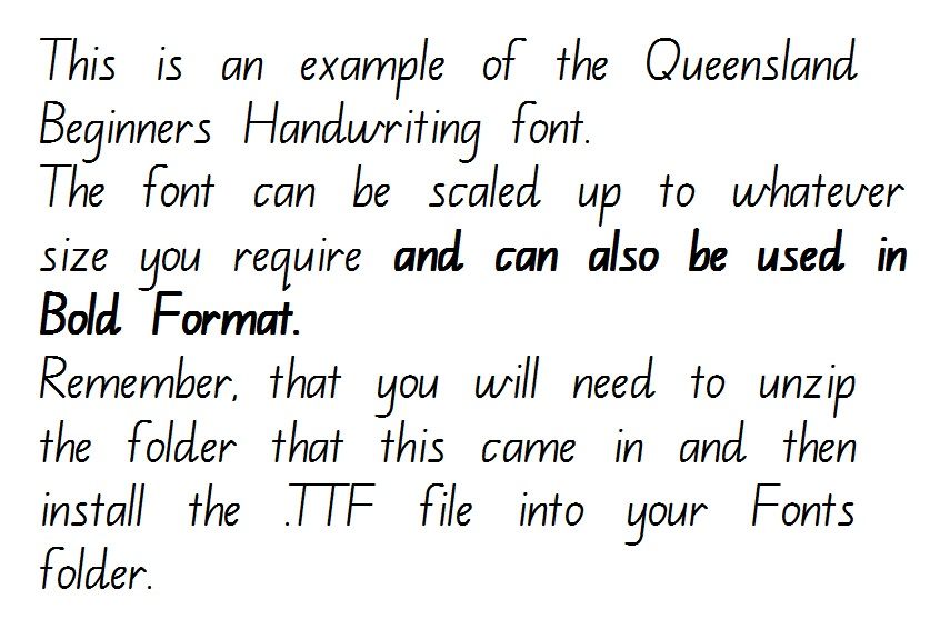 queensland school handwriting font free download